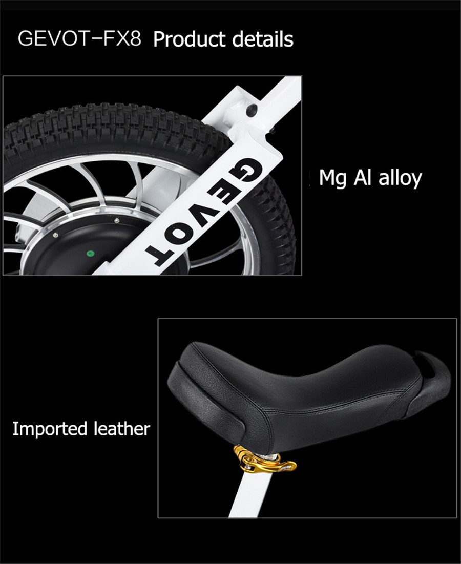 Sport balance car Mg Al alloy electric unicycle GEVOT-FX8 balanced car