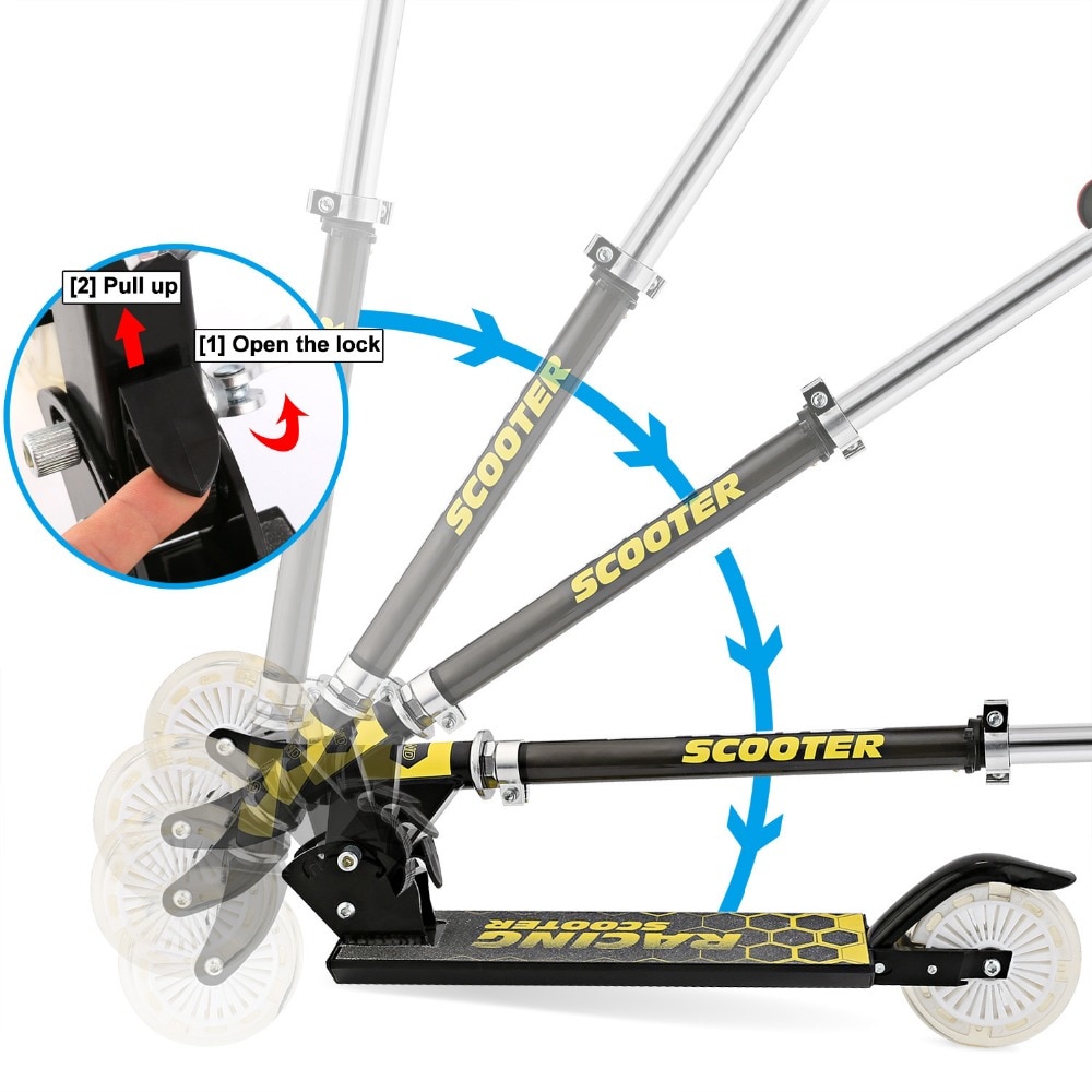 ANCHEER New Aluminum Alloy Kick Scooter Flashing 2 Wheel Scooter Adjustable Height Best Gifts for Children Unisex Foot Scooters-in Kick Scooters,Foot Scooters from Sports & Entertainment on Aliexp