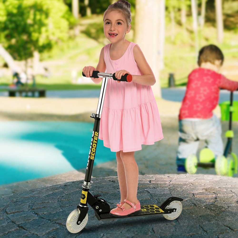 ANCHEER New Aluminum Alloy Kick Scooter Flashing 2 Wheel Scooter Adjustable Height Best Gifts for Children Unisex Foot Scooters-in Kick Scooters,Foot Scooters from Sports & Entertainment on Aliexp