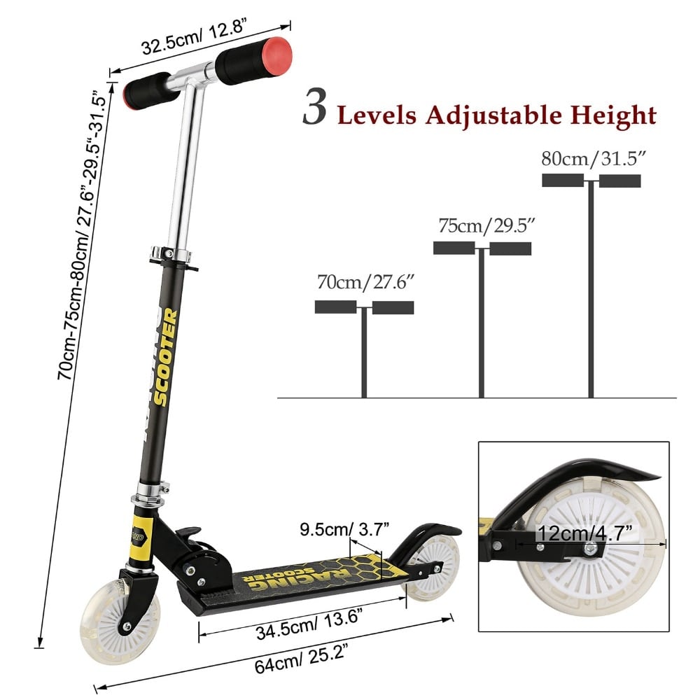 ANCHEER New Aluminum Alloy Kick Scooter Flashing 2 Wheel Scooter Adjustable Height Best Gifts for Children Unisex Foot Scooters-in Kick Scooters,Foot Scooters from Sports & Entertainment on Aliexp