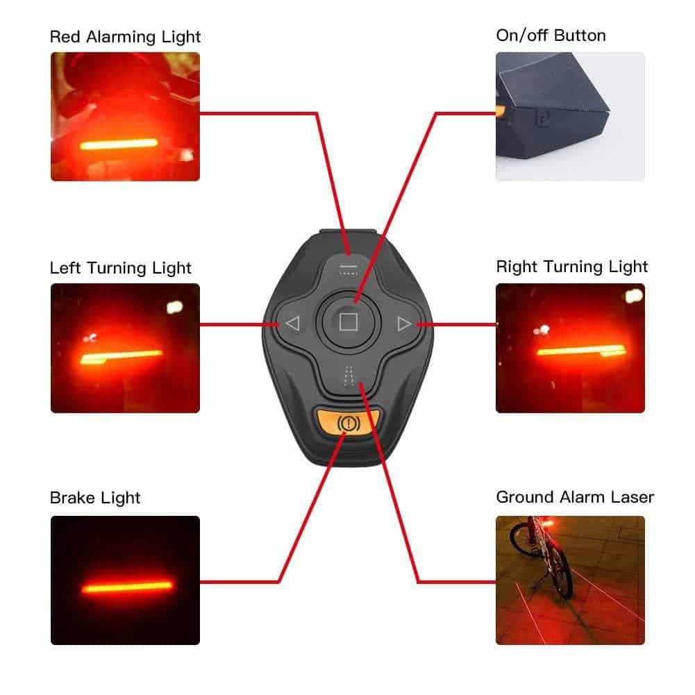 Smart accessories mountain bike remote control taillights laser turn signal bicycle safety supplies X5 taillight warning lights