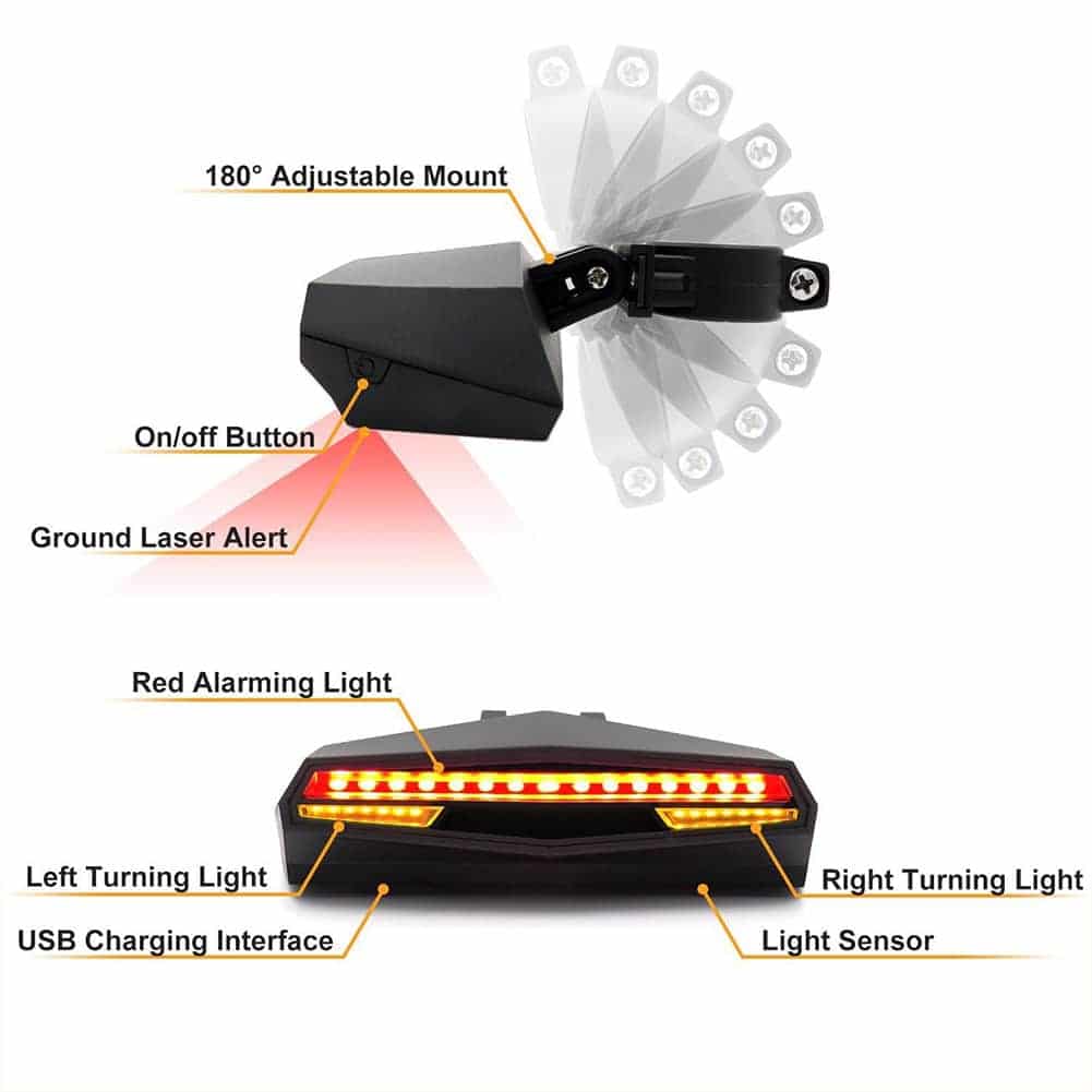 Smart accessories mountain bike remote control taillights laser turn signal bicycle safety supplies X5 taillight warning lights