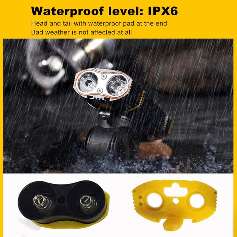 6000LM Bicycle Light 2x XML-L2 LED Bike Light With USB Rechargeable Battery Cycling Front Light +Handlebar Mount