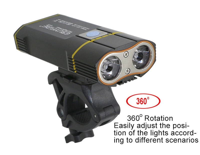 6000LM Bicycle Light 2x XML-L2 LED Bike Light With USB Rechargeable Battery Cycling Front Light +Handlebar Mount