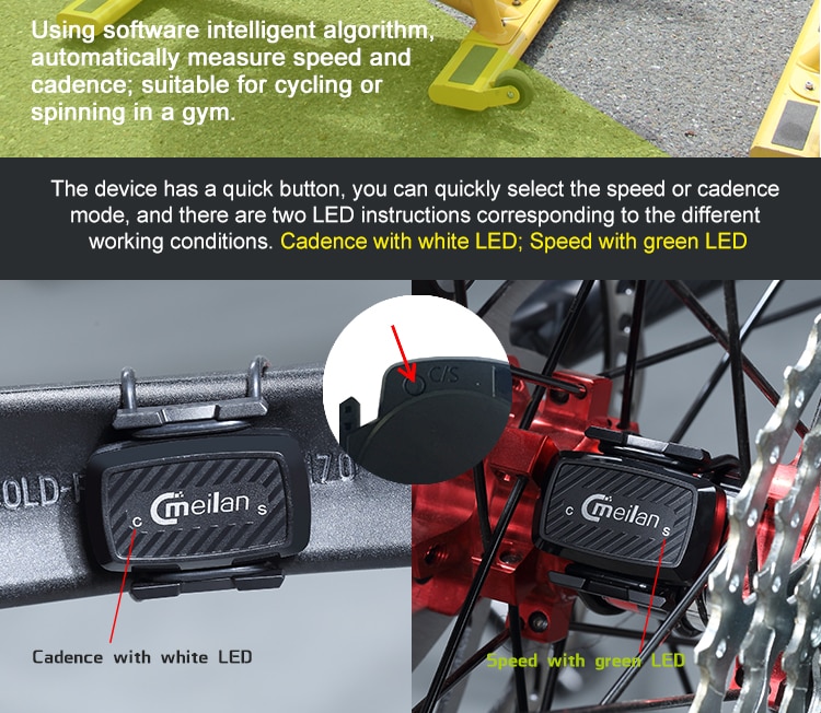 Bicycle accessories Cadence speedometer Bluetooth cycling sensor 4.0 ANT Internal rotation track Meilan C1 GIYO speed sensor