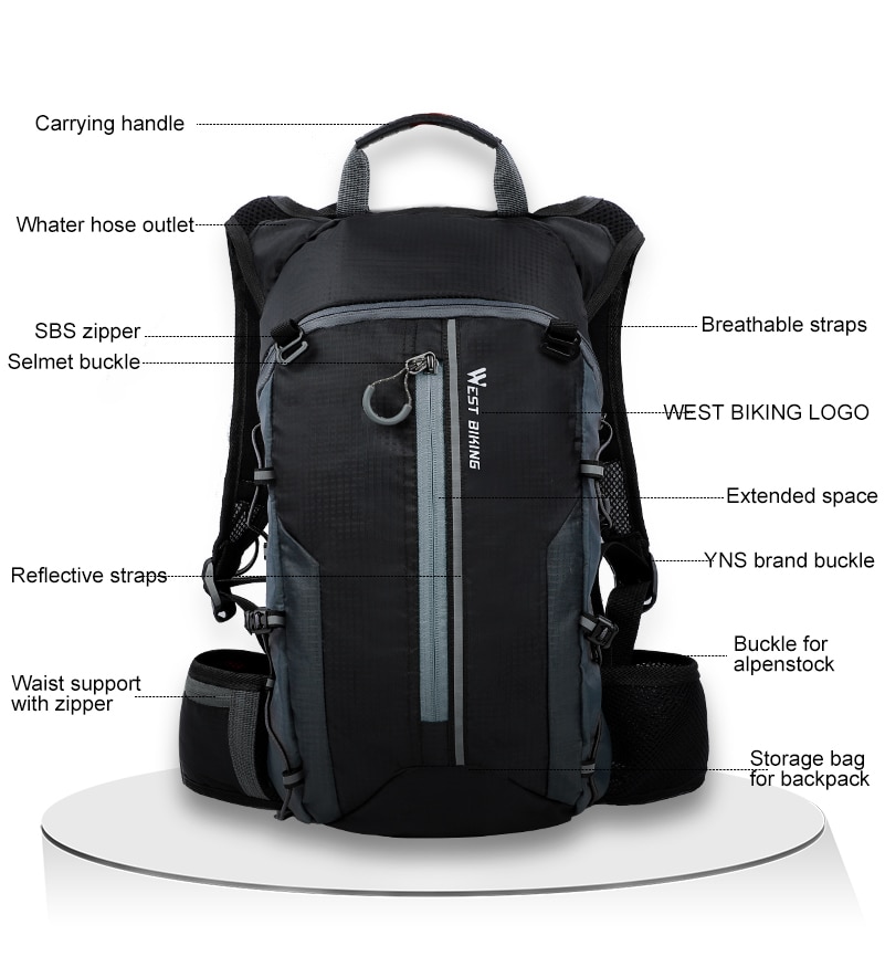 WEST BIKING Waterproof Bicycle Bag Cycling Backpack Breathable 10L Ultralight Bike Water Bag Climbing Cycling Hydration Backpack WEST BIKING Waterproof Bicycle Bag Cycling Backpack Breathable 10L Ultralight Bike Water Bag Climbing Cycling Hydration Backpack