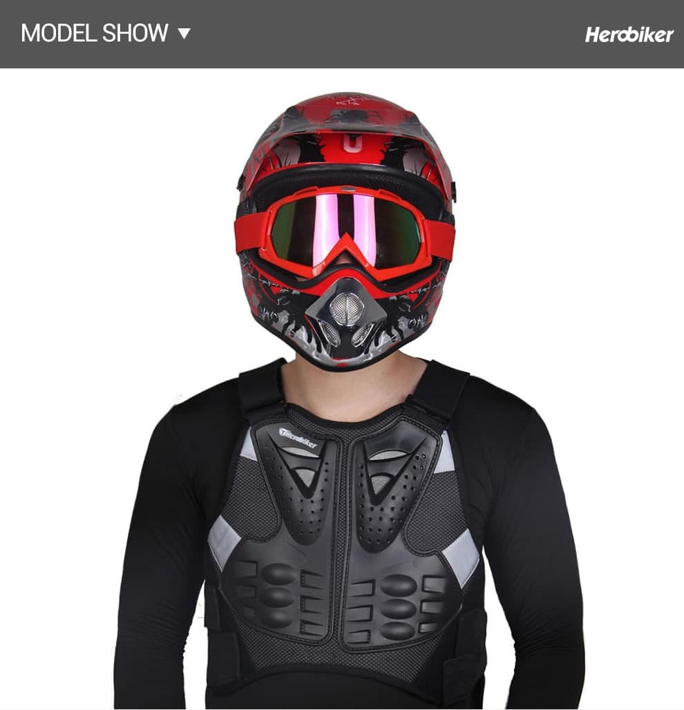 HEROBIKER Motorcycle Armor Vest Chest Back Body Armor Vest Motocross Protective Gears Vest Motorcycle Jacket Moto Waistcoat L XL