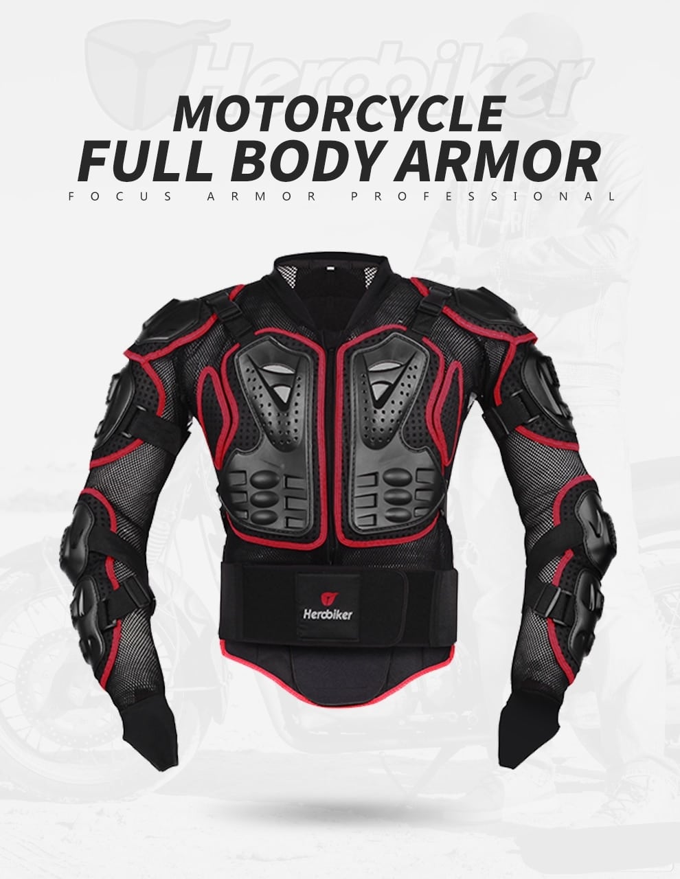 HEROBIKER Motorcycle Jacket Full Body Armor Equipement Motocross Off-Road Protector Protective Gear Clothing S/M/L/XL/XXL/XXXL