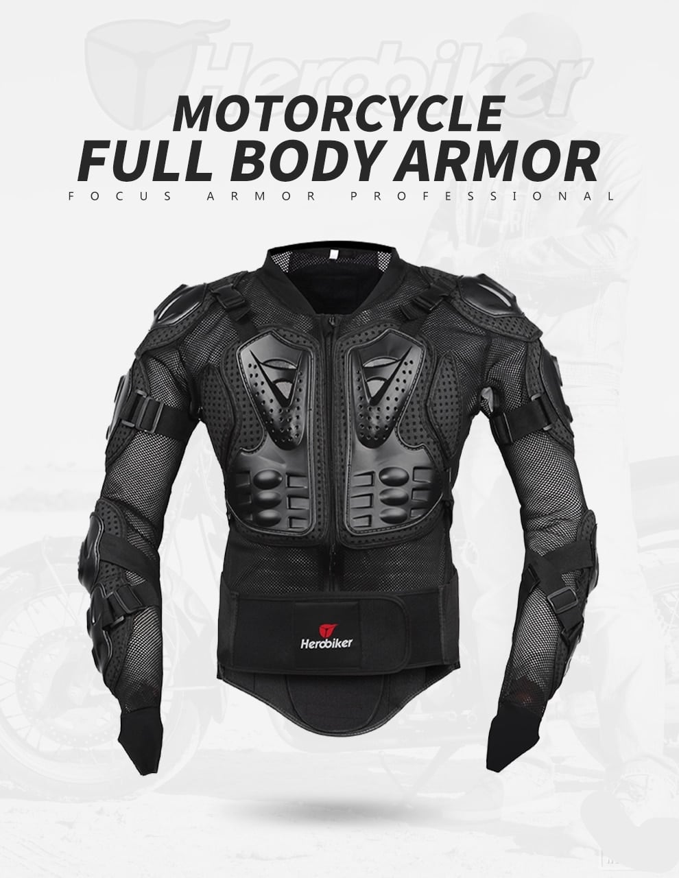 HEROBIKER Motorcycle Armor Protection Body Armor Protective Gear Motocross Moto Jacket Motorcycle Jackets With Neck Protector