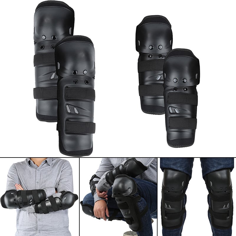 4pcs Knee Elbow Guard Kit for Bicycle Racing Motorcycle Unisex Body Joint Elastic Gear Protector for RC Bike Skate Ski Racing