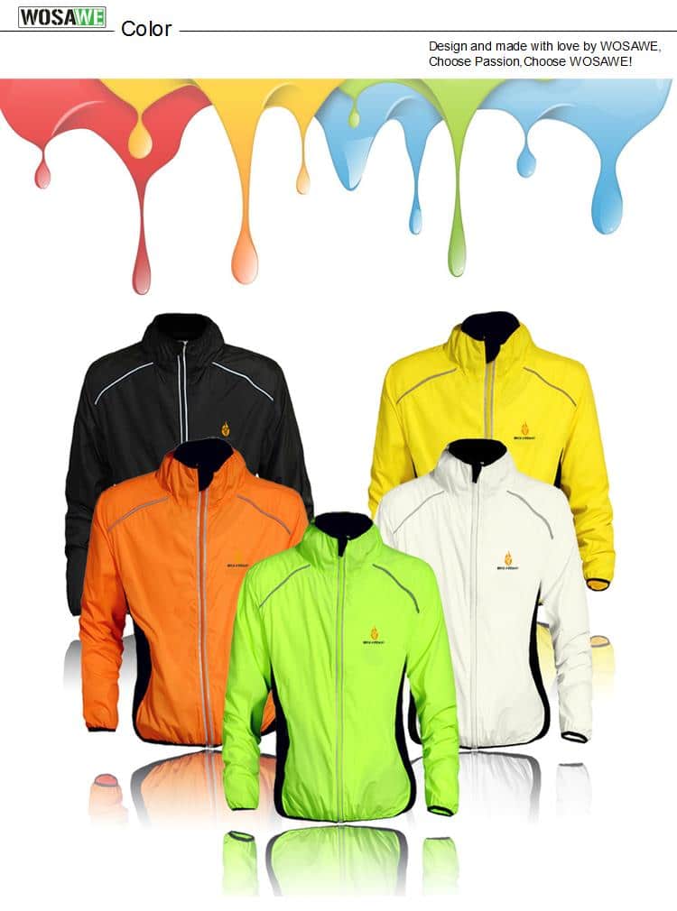 WOSAWE Windproof Cycling Jackets Men Women Riding Waterproof Cycle Clothing Bike Long Sleeve Jerseys Sleeveless Vest Wind Coat