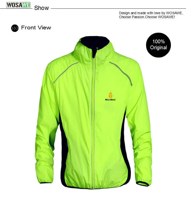 WOSAWE Windproof Cycling Jackets Men Women Riding Waterproof Cycle Clothing Bike Long Sleeve Jerseys Sleeveless Vest Wind Coat