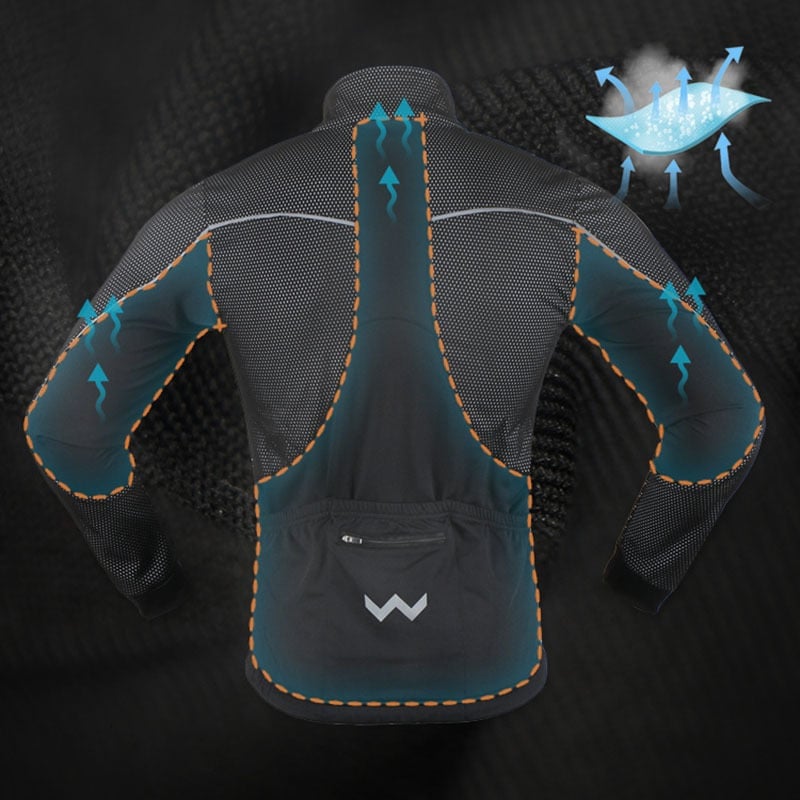 ARSUXEO Fleece Cycling Jacket Man Winter Thermal Mountain Bike Jacket Waterproof Bicycle Coat Windproof Reflective MTB Jacket