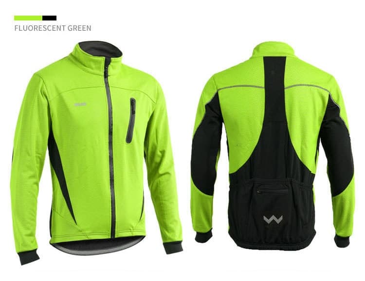 ARSUXEO Fleece Cycling Jacket Man Winter Thermal Mountain Bike Jacket Waterproof Bicycle Coat Windproof Reflective MTB Jacket