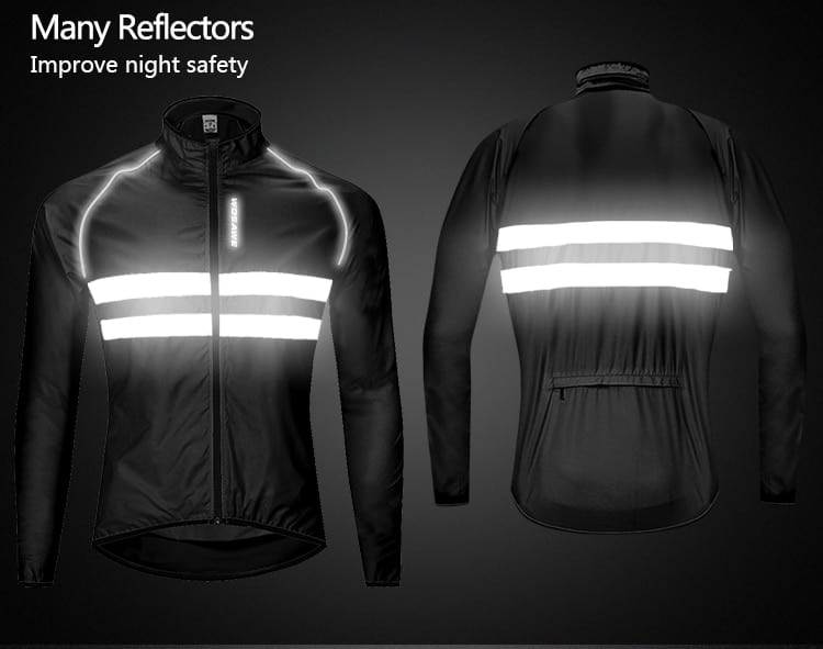 WOSAWE Reflective jacket High Visibility Jacket Water Resistance Running Waistcoat Night Riding Safety Vest MTB Cycling Clothes