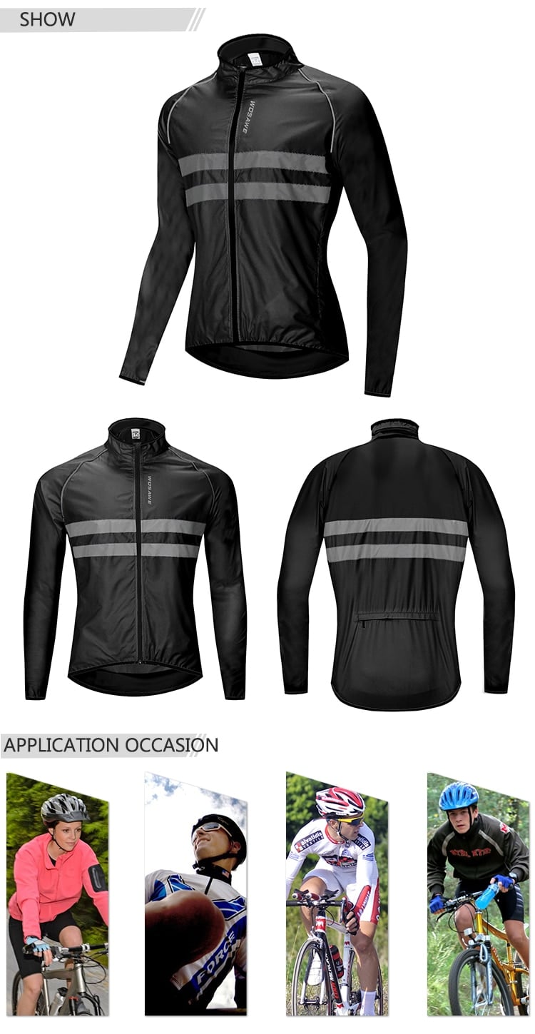 WOSAWE Reflective jacket High Visibility Jacket Water Resistance Running Waistcoat Night Riding Safety Vest MTB Cycling Clothes