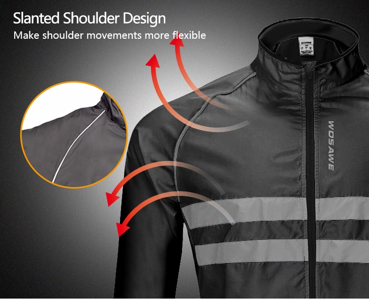 WOSAWE Reflective jacket High Visibility Jacket Water Resistance Running Waistcoat Night Riding Safety Vest MTB Cycling Clothes