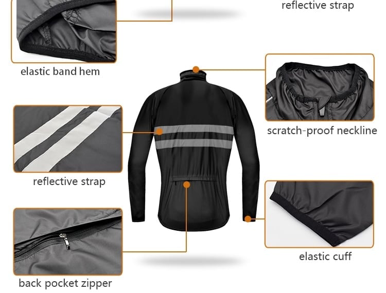 WOSAWE Reflective jacket High Visibility Jacket Water Resistance Running Waistcoat Night Riding Safety Vest MTB Cycling Clothes