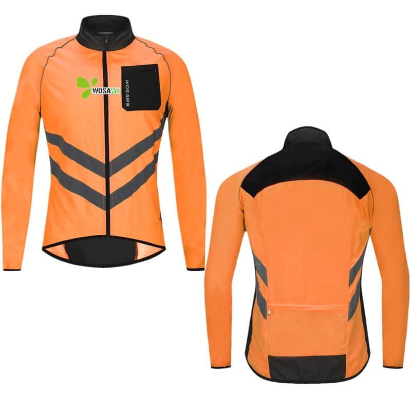 WOSAWE Reflective Cycling Jackets Men Breathable Waterproof Lightweight Rain Windbreaker Coat Bicycle Cycle MTB Bike Clothes