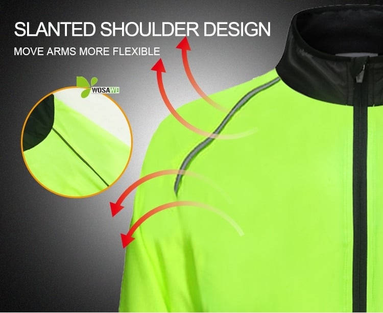 WOSAWE Reflective Cycling Jackets Men Breathable Waterproof Lightweight Rain Windbreaker Coat Bicycle Cycle MTB Bike Clothes