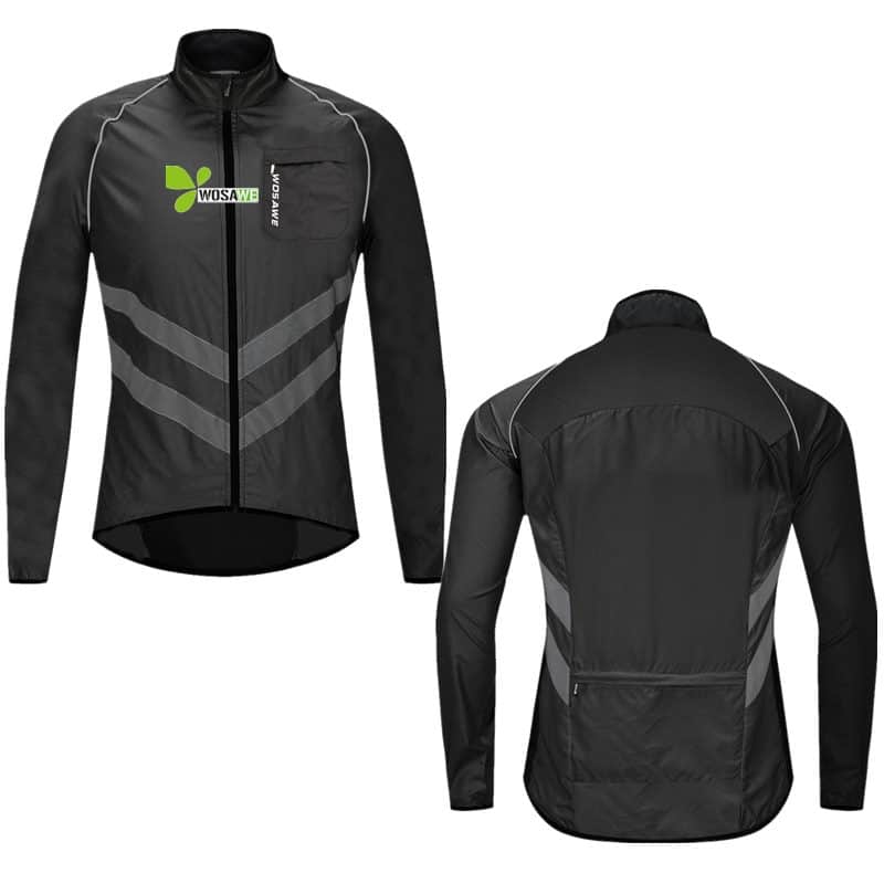 WOSAWE Reflective Cycling Jackets Men Breathable Waterproof Lightweight Rain Windbreaker Coat Bicycle Cycle MTB Bike Clothes