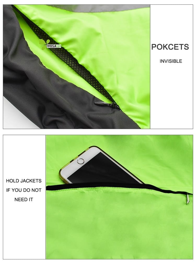 WOSAWE Reflective Cycling Jackets Men Breathable Waterproof Lightweight Rain Windbreaker Coat Bicycle Cycle MTB Bike Clothes