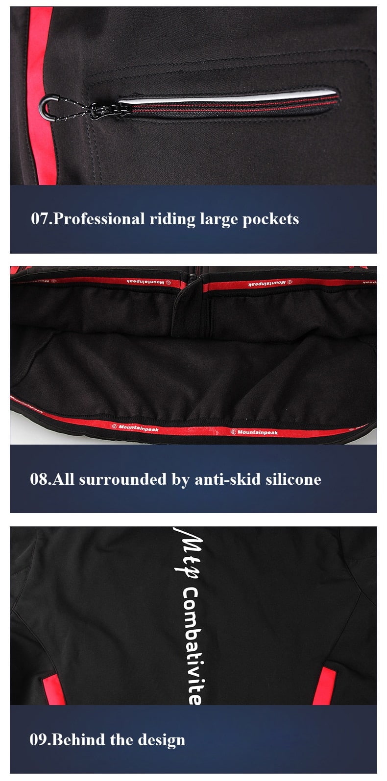 MTP Winter Long Sleeve Windproog Thermal Cycling Jacket Thicken Fleece Lined Waterproof Anti-Static MTB Road Bicycle Clothing