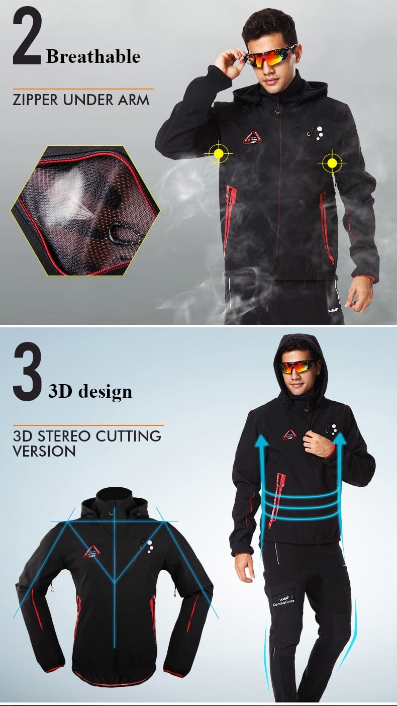 MTP Winter Long Sleeve Windproog Thermal Cycling Jacket Thicken Fleece Lined Waterproof Anti-Static MTB Road Bicycle Clothing