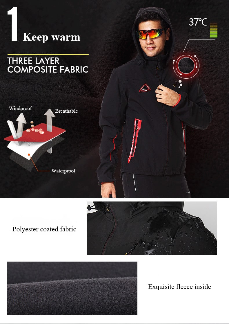 MTP Winter Long Sleeve Windproog Thermal Cycling Jacket Thicken Fleece Lined Waterproof Anti-Static MTB Road Bicycle Clothing
