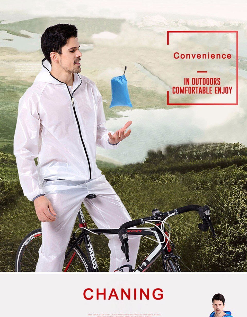 LOCLE Waterproof Breathable Bike Cycling Jacket Bicycle Raincoat Rain Coat Jacket Poncho For Cycling Ciclismo Jaqueta Masculina