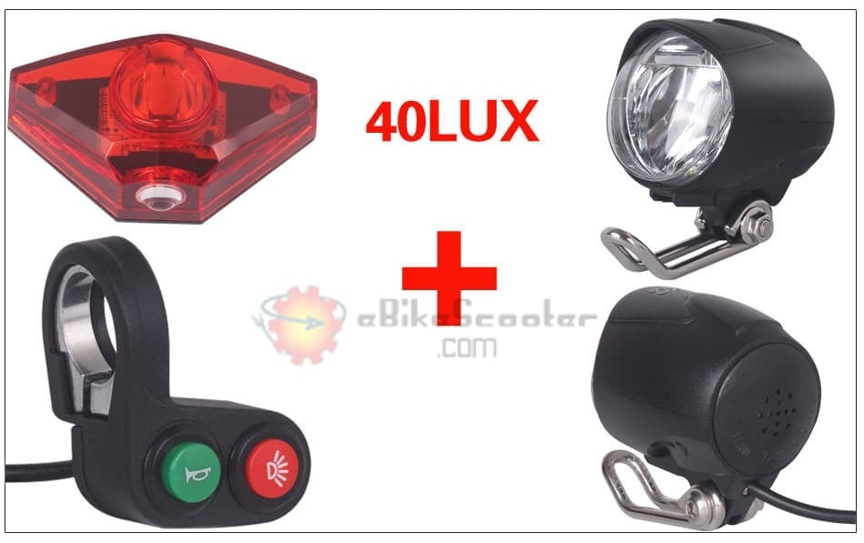 6V - 80V 12V 24V 36V 48V 60V 72V Universal E-bike Headlight Taillight Horn Set Front Light Headlamp Rear light Taillamp Bafang