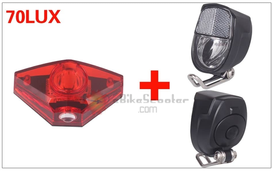 6V - 80V 12V 24V 36V 48V 60V 72V Universal E-bike Headlight Taillight Horn Set Front Light Headlamp Rear light Taillamp Bafang