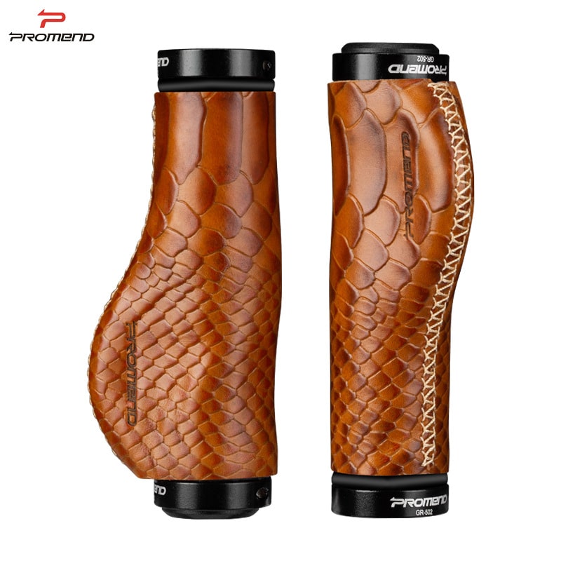 PROMEND Handlebar Grips Genuine Leather. Amazing Comfy Ergonomic