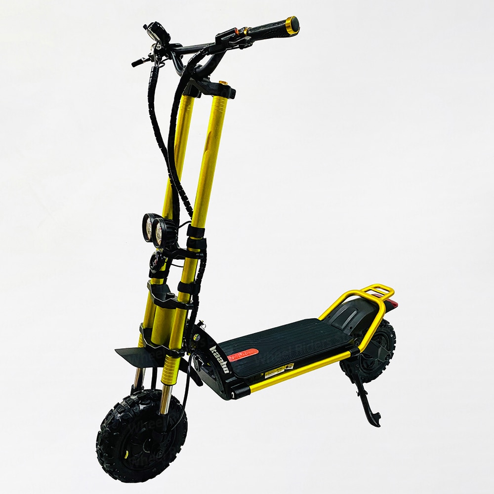 Kaabo Wolf King + SUV Electric Scooter Gold Black Color 72V 28Ah 1500Wx2 Minimotors Controller LG Battery Kaabo Wolf King + SUV Electric Scooter Gold Black Color 72V 28Ah 1500Wx2 Minimotors Controller LG Battery