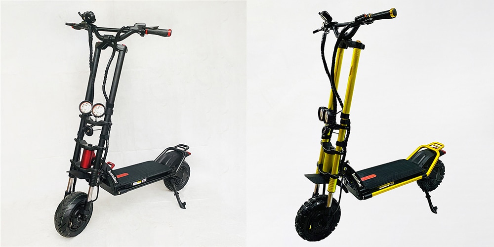 Kaabo Wolf King + SUV Electric Scooter Gold Black Color 72V 28Ah 1500Wx2 Minimotors Controller LG Battery Kaabo Wolf King + SUV Electric Scooter Gold Black Color 72V 28Ah 1500Wx2 Minimotors Controller LG Battery