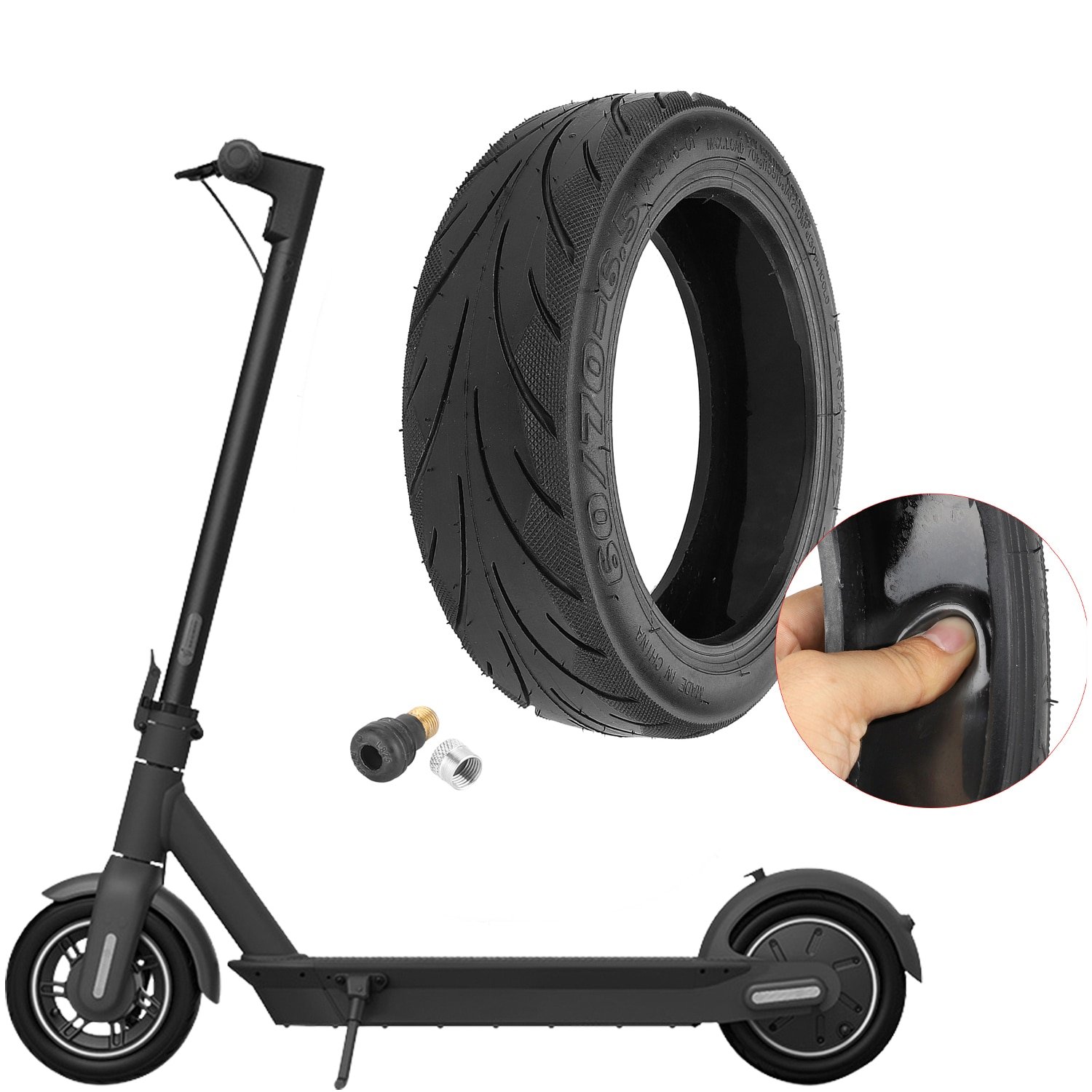 Innova Outer Tire for Ninebot MAX G30 KickScooter Electric Scooter 10 Inch 60/70-6.5 Front and Rear Tyre Wheel Tire Parts